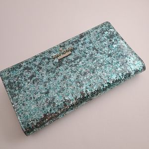 Kate Spade Teal Glitter Wallet